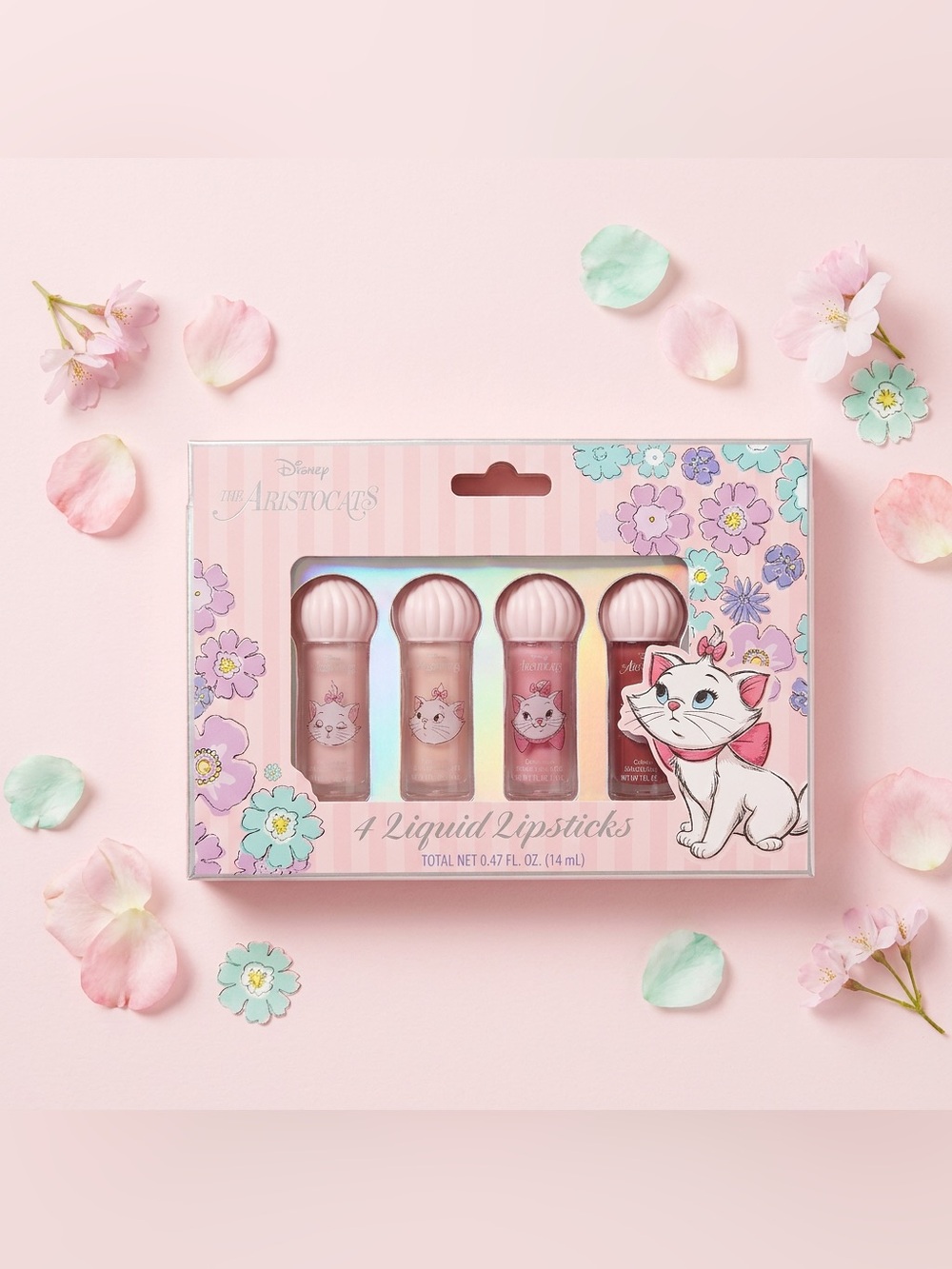 Disney Aristocats Marie Liquid Lipstick Set 4 Pack Pink Collection